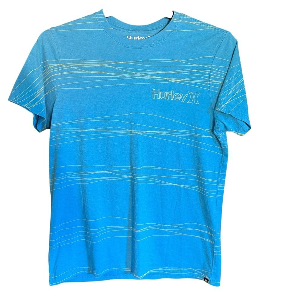 Hurley Striped Blue Short Sleeve Tee Size Medium